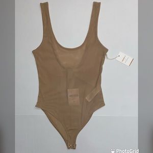 Forever 21 nude sheer mesh bodysuit